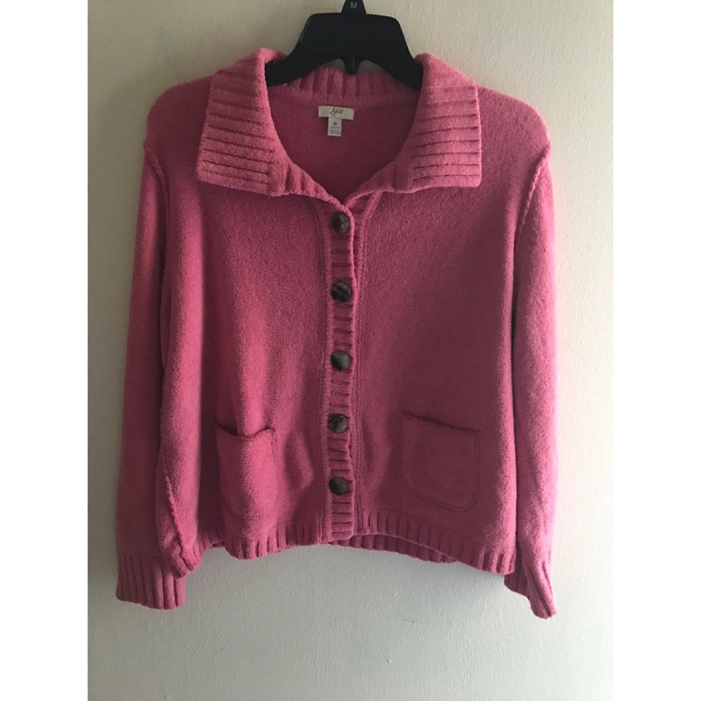 J Jill Medium Petite Pink Cardigan Sweater